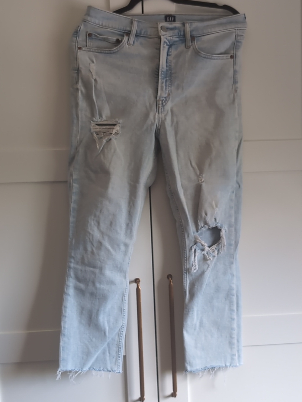 GAP Light Blue Distressed cigarette Jeans